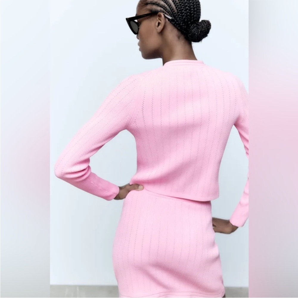 Zara Pink Cardigan with Gold Buttons - Picture 8 of 13